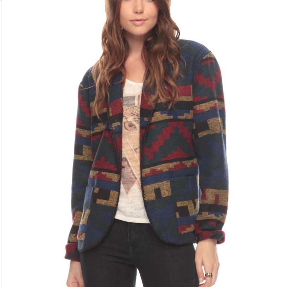 Forever 21 southwest shawl collar coat boho jacket
